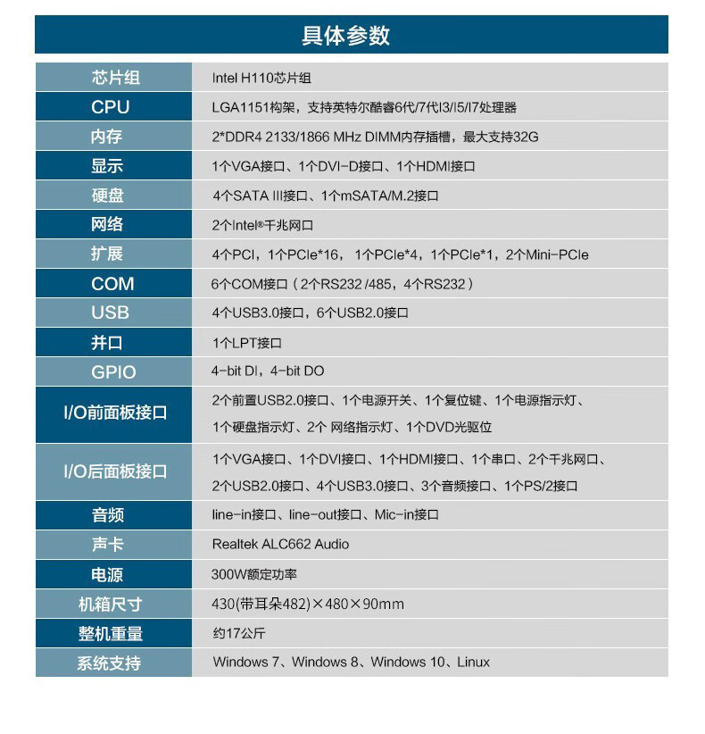 東田2U上架式工控機(jī),酷睿6-9代工業(yè)電腦,4*PCI擴(kuò)展槽,DT-61025-BH110MA.jpg