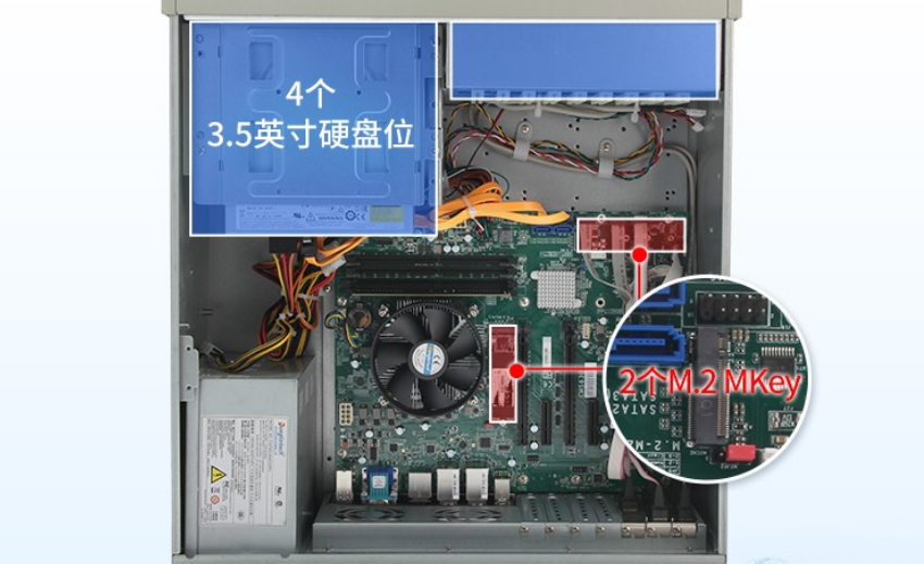 該工控機(jī)端口豐富，擴(kuò)展性強(qiáng)，可外接多種設(shè)備，滿足客戶多種需求。